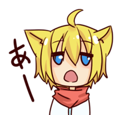 Girl of a blond cat ear sticker #5651176