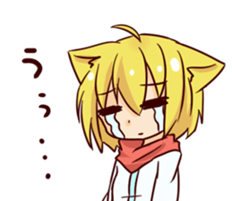 Girl of a blond cat ear sticker #5651183