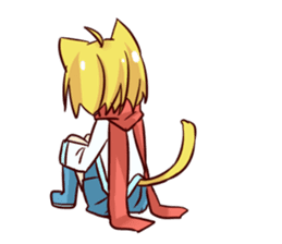 Girl of a blond cat ear sticker #5651184