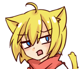 Girl of a blond cat ear sticker #5651188