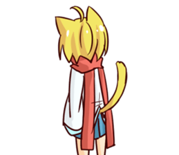 Girl of a blond cat ear sticker #5651189