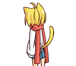 Girl of a blond cat ear sticker #5651189