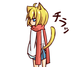 Girl of a blond cat ear sticker #5651190