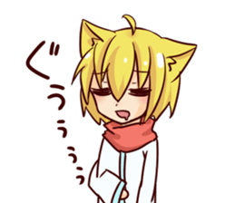 Girl of a blond cat ear sticker #5651199