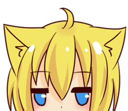 Girl of a blond cat ear sticker #5651202