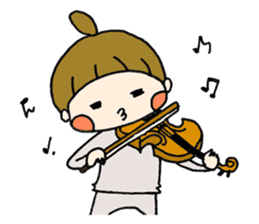 yuru-girl & violin sticker #5654404