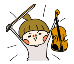 yuru-girl & violin sticker #5654406