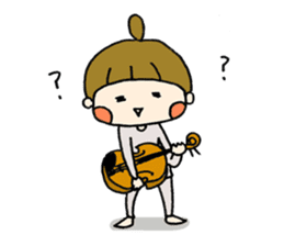 yuru-girl & violin sticker #5654409