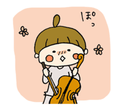 yuru-girl & violin sticker #5654410