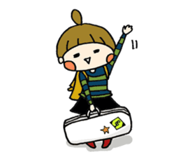 yuru-girl & violin sticker #5654412
