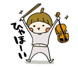 yuru-girl & violin sticker #5654418