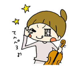 yuru-girl & violin sticker #5654421