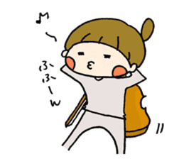 yuru-girl & violin sticker #5654423