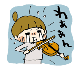 yuru-girl & violin sticker #5654426