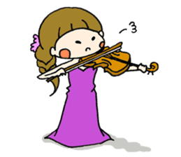 yuru-girl & violin sticker #5654433