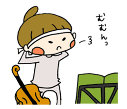 yuru-girl & violin sticker #5654435