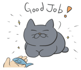 The life with a gray cat. sticker #5657086