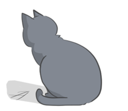 The life with a gray cat. sticker #5657091
