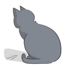 The life with a gray cat. sticker #5657091