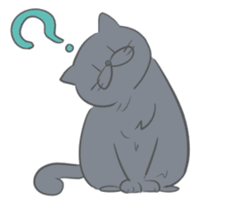 The life with a gray cat. sticker #5657092
