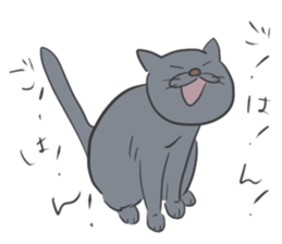 The life with a gray cat. sticker #5657097