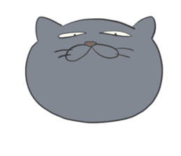 The life with a gray cat. sticker #5657101