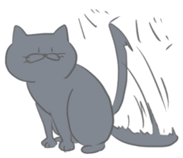 The life with a gray cat. sticker #5657117