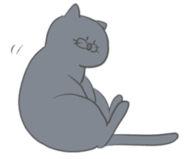 The life with a gray cat. sticker #5657123
