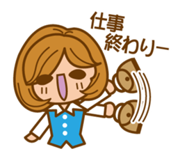 cheerful working woman sticker #5660092