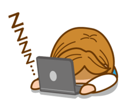 cheerful working woman sticker #5660099