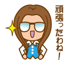cheerful working woman sticker #5660105