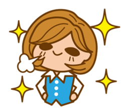 cheerful working woman sticker #5660106