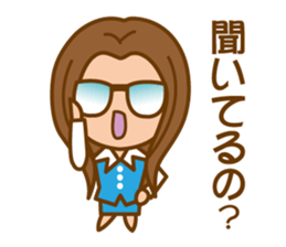 cheerful working woman sticker #5660116