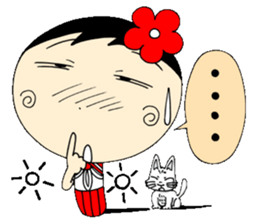 Kokeshi doll of school life 6th sticker #5661145