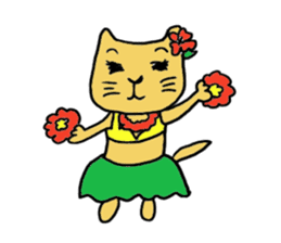 Kawaii Aloha Nekomaru Summer sticker #5666152