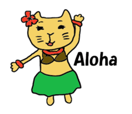 Kawaii Aloha Nekomaru Summer sticker #5666167