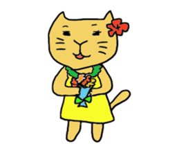 Kawaii Aloha Nekomaru Summer sticker #5666182
