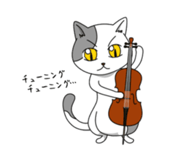 Cello cat Klaus sticker #5672864