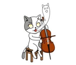 Cello cat Klaus sticker #5672871