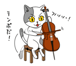Cello cat Klaus sticker #5672898