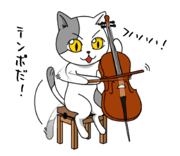 Cello cat Klaus sticker #5672898