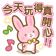 pink colored rabbit-Chinese (Traditional sticker #5673700