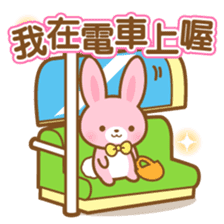 pink colored rabbit-Chinese (Traditional sticker #5673720