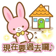 pink colored rabbit-Chinese (Traditional sticker #5673722