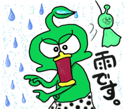 Cute green alien! sticker #5680518