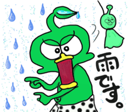 Cute green alien! sticker #5680518