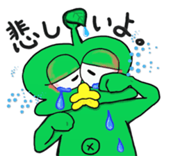 Cute green alien! sticker #5680524