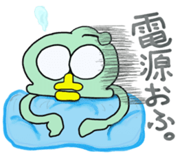 Cute green alien! sticker #5680526