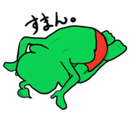 Cute green alien! sticker #5680527