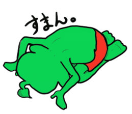 Cute green alien! sticker #5680527